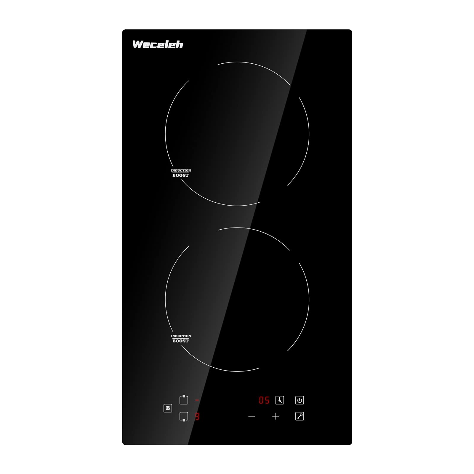 Induction Cooktop 2 Burner, Weceleh 12 Inch Electric Stove Top 240V