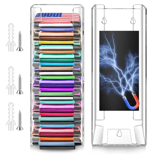 Kevenal Magnetic Acrylic Can Cooler Holder, Beer Can Sleeves Storage, Wall Mounted Can Cooler Dispenser, Gifts for Beer Lovers (Ultimate Style)