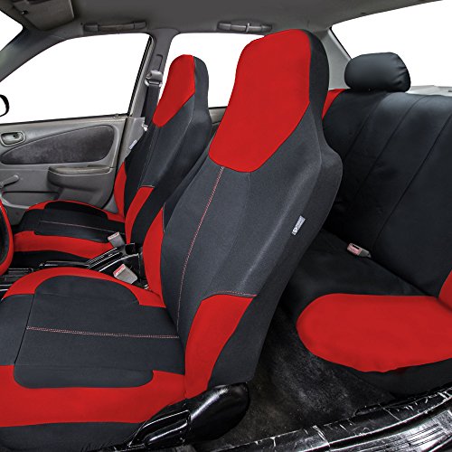 Fh Group Universal Fit Neoprene Ultraflex™ Neo-Modern Automotive Seat Covers Fits Most Cars, Suvs, And Trucks Red #TOP1