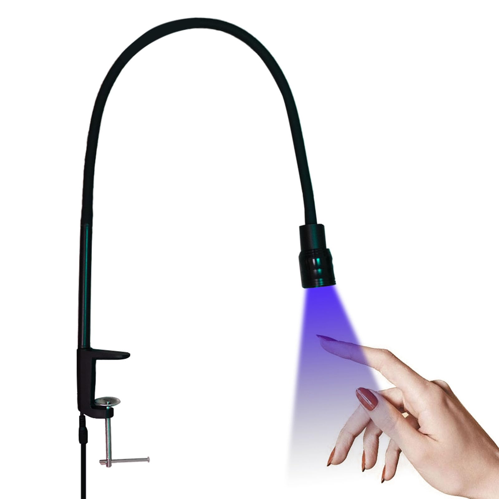 Tangxi Lampe de Polymérisation de Colle Portative, Lampe de Bureau LED UV en Alliage d'aluminium ABS pour Ongles (Prise UE 10W)