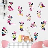 Minnie Wall Sticker Children's Cartoon Bedroom Background Wall Decoration Self-Adhesive Wall Sticker PVC