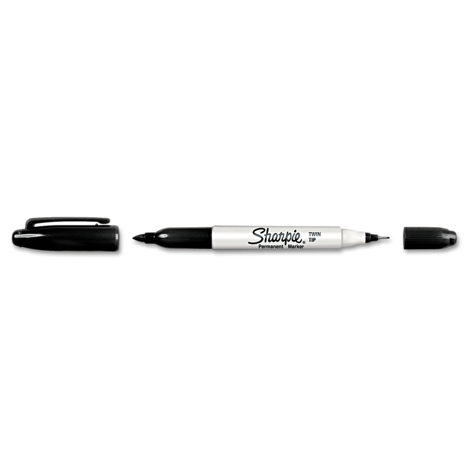 Twin-Tip Permanent Marker, Bullet and Ultra Fine Point, Black (32201)