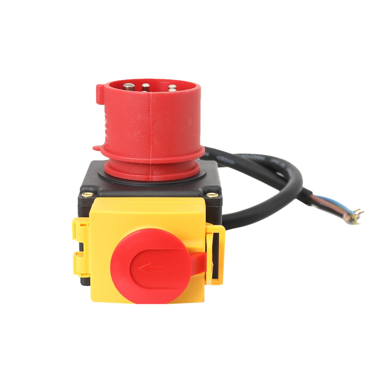 Schalter Stecker mit CEE-Stecker 400V für Holzspalter, Schalter- Stecker Kombination 400V mit Phasenwender