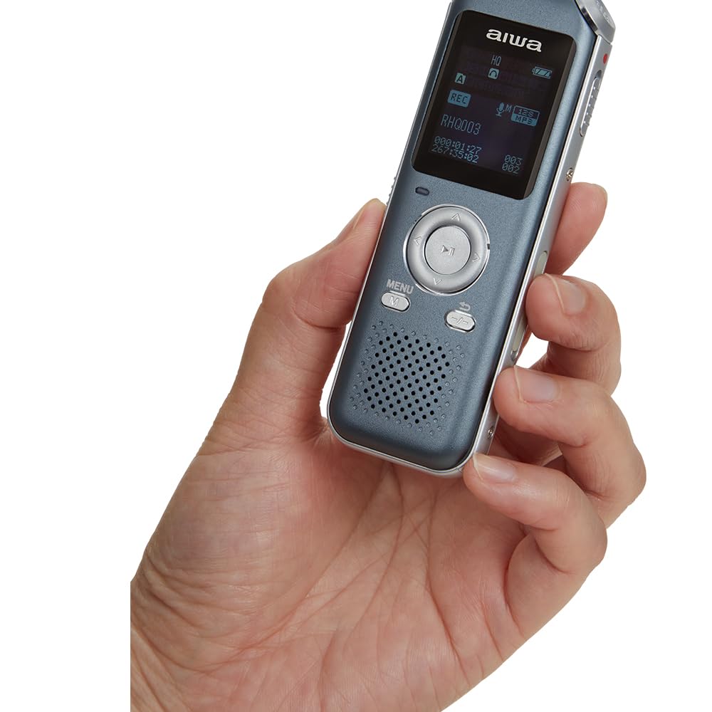 AIWA DVR-M700 Digital Voice Recorder connected to a laptop via USB-C