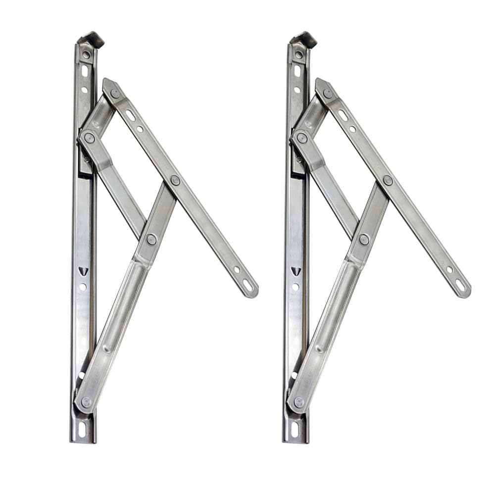 10 Inch Window Hinge Kit, Universal Friction Hinges Stainless Steel 15mm Stack Height Top Hung Window Stay Support for Bedroom Kitchen Office (1 Pair)