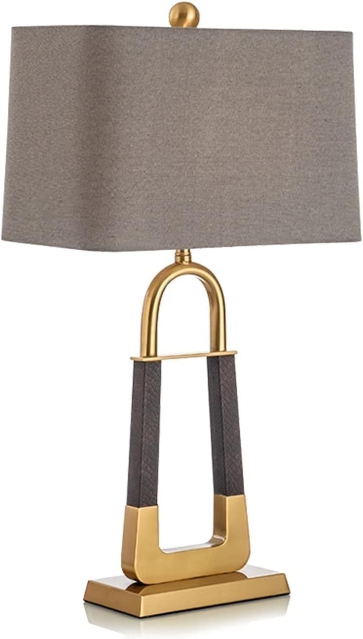 DFAEEKIYO Desk Lamp Concise Table Lamps Iron Bedside with Fabric Lampshade Modern Nightstand for Home Office Cafe Study