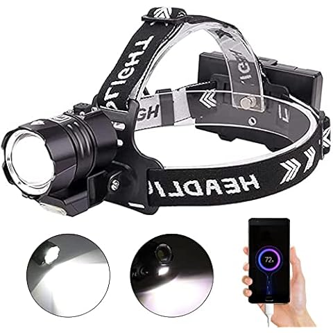 XLENTGEN Rechargeable Head Torch 20000 Lumens XHP90.2 LED Headlamp with COB Light & 4 Light Modes High Power Waterproof Headlight for Camping Reading Emergency (Batteries Included) Cover