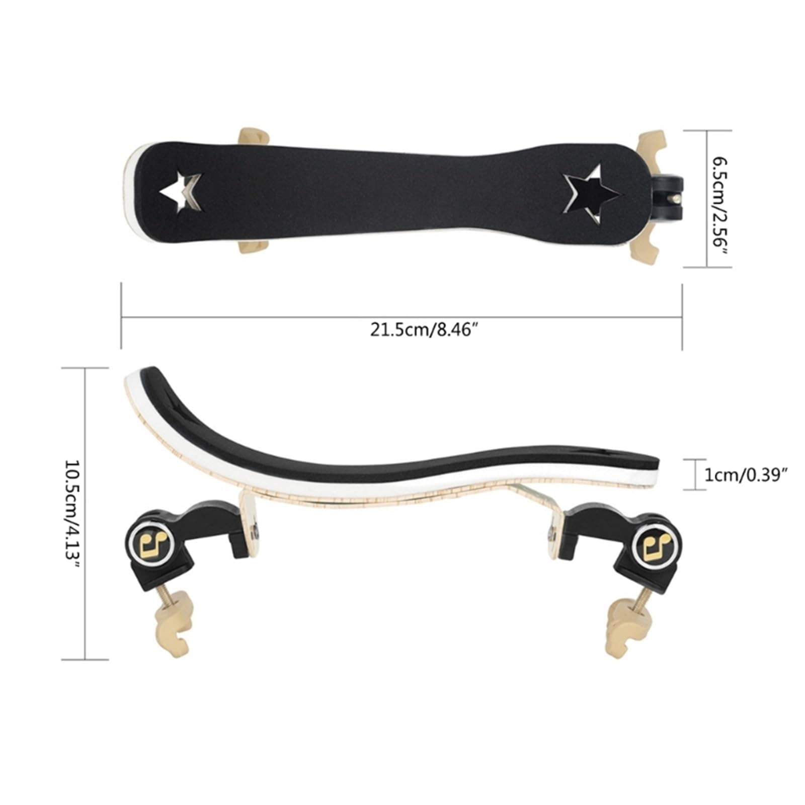 Violin Accessories Kit Violin Shoulder Rest Aluminum Alloy Soft Pad Suitable For 4/3 Size Accessories(Wood)