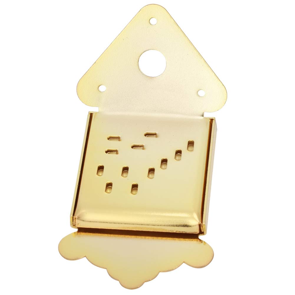 Stahl Mandolinen Saitenhalter, Chrom Mandolinen Saitenhalter Abdeckung Ersatz für Mandoline 8, 10 oder 12 Loop End Saiten (fünf Arten)(QB10 Golden ohne Muster) Musikinstrumentenzubehör