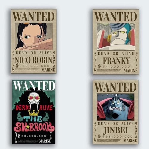 Image of Posternet Anime Style Wanted Posters Set of 10 | Vintage Bounty Wall Posters | Premium 300 GSM HD Print | Room Decor for Bedroom, Living Room, Cafe | Unframed Wall Art Collection (8x10 Inch)