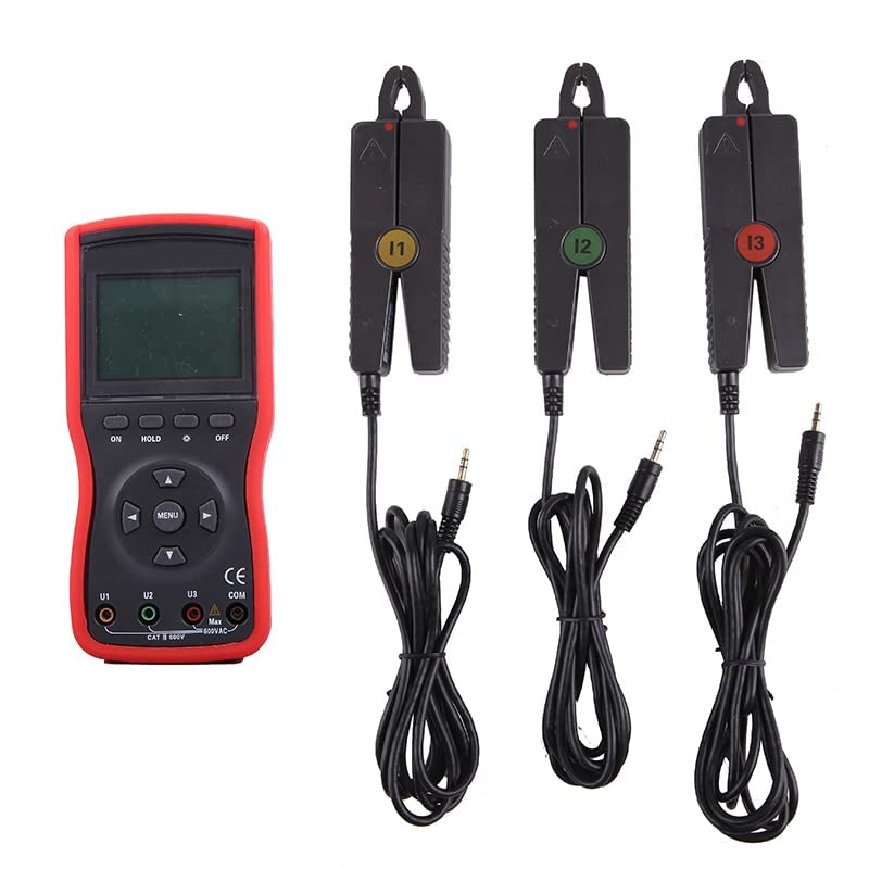 Three-Phase Digital Phase Volt-Ampere Meter AC Voltmeter Voltage Current Tester with AC Current Range 0.0mA~20.0A, AC Voltage Range 0.00V~600V
