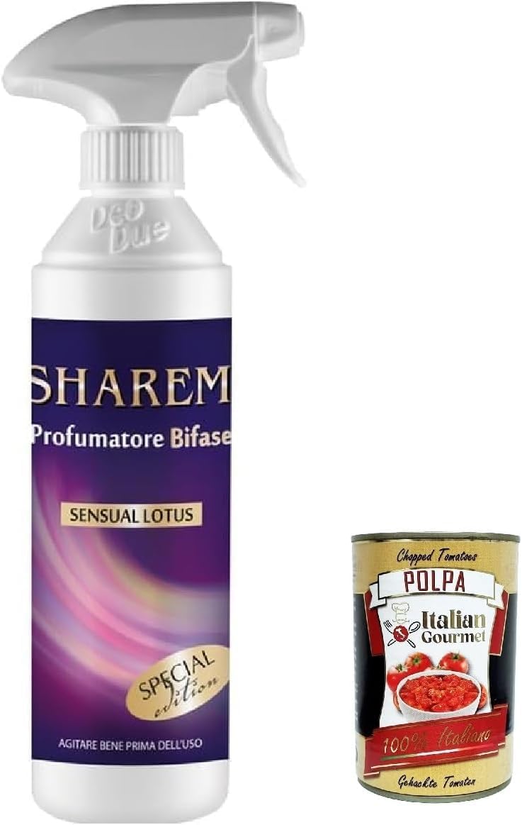 Italian Gourmet Bundle Deo Due Raumduft Spray Bifase 6x 500ml – Geruchsneutralisierer & Duftspray für Haushalt, Bad, Küche, Textilien (Trigger Sprühflasche) + Italian Gourmet Polpa