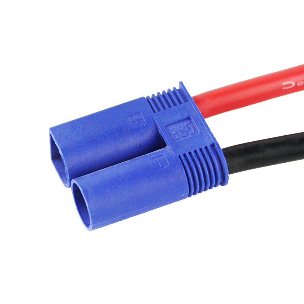 OliYin 2 Paires Connecteurs EC5 5.0mm Mâle/Femelle Avec Câble Silicone 12AWG 10cm – 88A Max, Pour Batterie Lipo RC