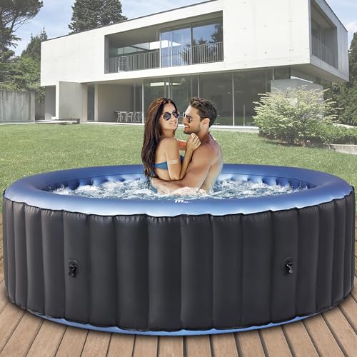 Miweba MSpa Whirlpool Outdoor | Bergen 6 Personen Pool - Spa ⌀ 204.0 cm - Hot Tub - Aufstellpool mit Fernbedienung - Aufblasbarer Whirlpool - Swimmingpool aufblasbar - 138 Düsen - 1429 Liter (6 Pers.)