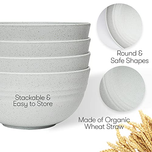 Wheat Straw Dinnerware Sets | Unbreakable Dinnerware Sets | Dishwasher Microwave Safe Dinnerware | Eco Friendly Non Breakable Dinnerware Sets | RV Outdoor Camping (Grey, Service for 4 (16 pcs)) by SWEVEN - Image 4