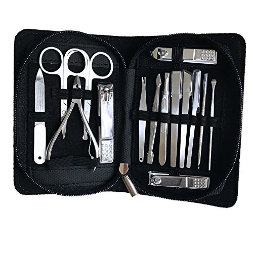 Manicure Pedicure Set Nail Clippers, Stainless Steel Manicure Kit, Professional Grooming Kit, Trimming Set with Exquisite & Soft Travel Bag