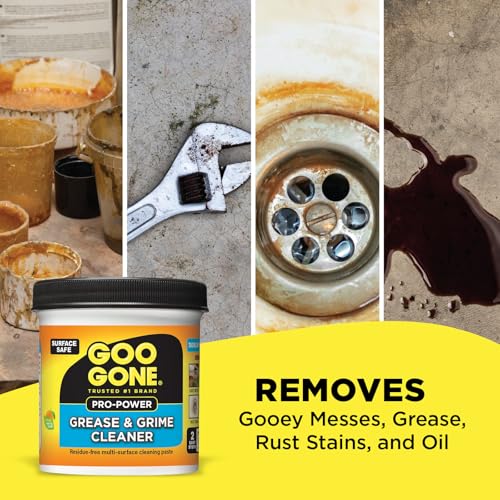 Goo Gone Grease & Grime Cleaner, Multi Purpose Cleaning Paste for Metal, Countertops, Porcelain, Tile, Removes Gooey Mess, Grease, Rust Stains, Residue Free, Microfiber Cloth, Packaging May Vary - Thumbnail 2