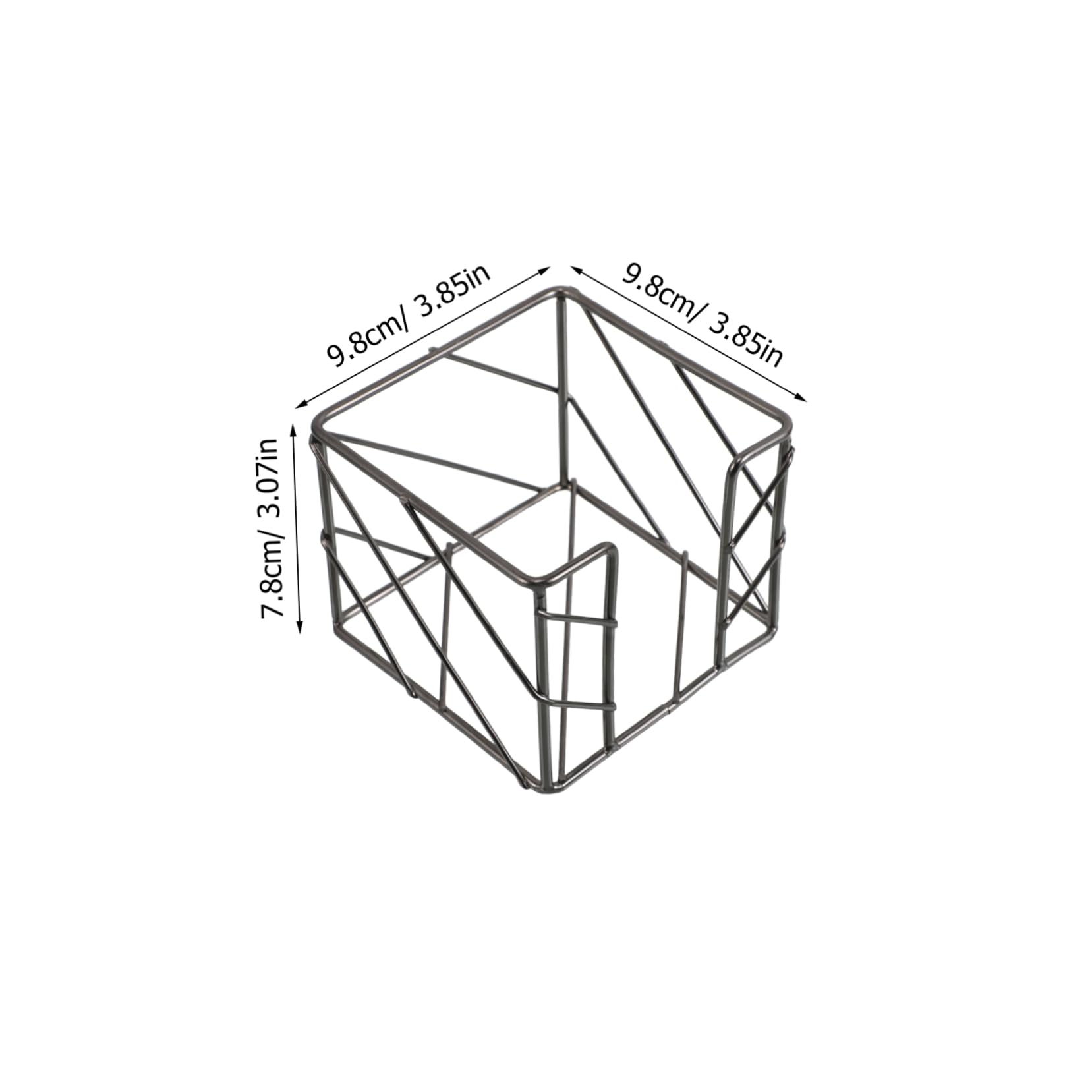 VILLCASE Black Metal Memo Pad Holder Modern Iron Desk Organizer for Notes Pens Paperclips Stylish Cube Design for Office Home School and Spacious Storage