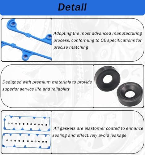 Image of VS50564R Engine Valve Cover Gasket Fit for 2002-2015 Ford Crown Victoria E150 /E250 /F150 Heritage Expedition Explorer Mustang Lincoln Town Car Mercury Grand Marquis Mountaineer 4.6L V8