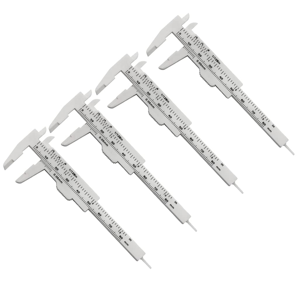 Yanwuwa White 0-80Mm Colorful Eyebrow Measuring Rulers Brow Mapping Rulers Tool Small Verniers Calipers Double Scale 4Pcs Verniers Calipers