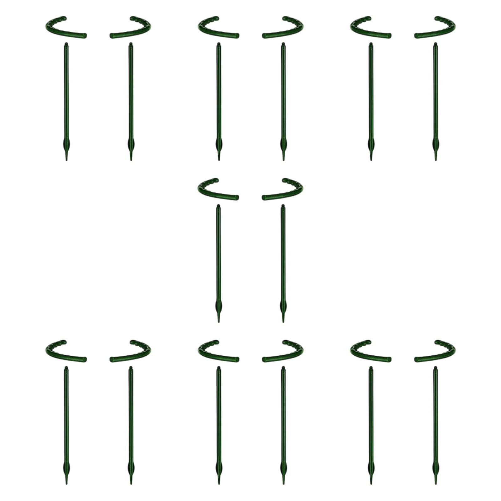 ATORSE 14 picchetti di supporto per piante da giardino, bonsai, piccoli bastoncini semicircolari da esterno, 14 x 24 cm, per cortile, giardino e vita all'aperto, forniture per giardinaggio, cura delle
