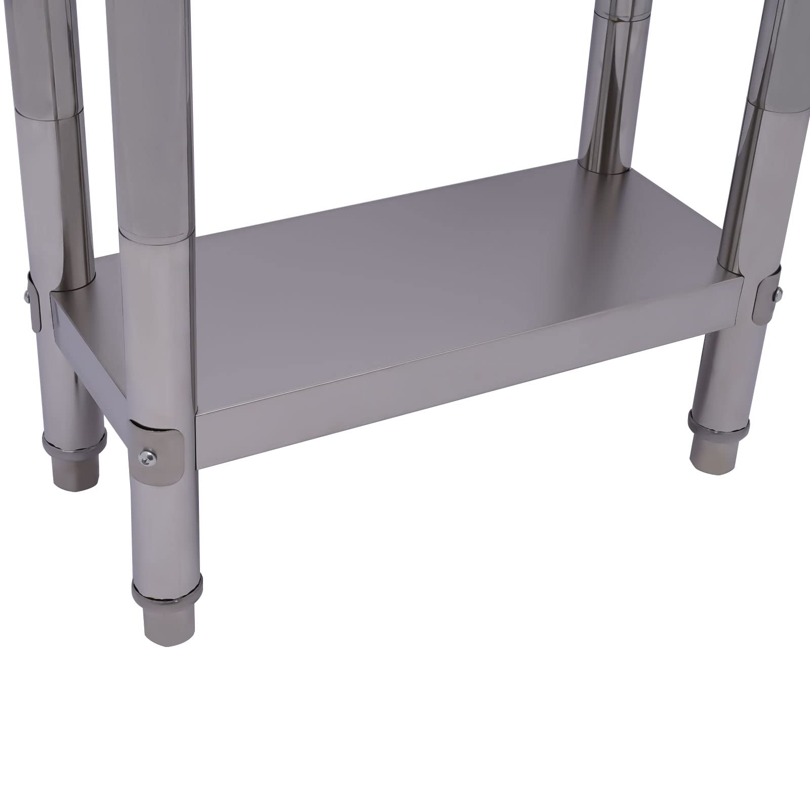 Mesa de trabajo de acero inoxidable de 5 cm, paneles gruesos de hasta 300 kg, 60 × 30 × 85 cm, de metal, mesa de cocina, estación de trabajo comercial para cocina, garaje, restaurante