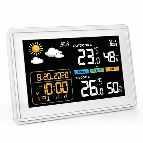 Wetterstation funk mit Außensensor 2025 Versionen 5,9 Zoll VA-Display Kabellos DCF Funkuhr Wetter station mit Farbdisplay Empfangssignal Funkuhr Innen und Außentemperatur mit DC Netzteil Wetterstation funk mit Außensensor 2025 Versionen 5,9 Zoll VA-Display Kabellos DCF Funkuhr Wetter station mit Farbdisplay Empfangssignal Funkuhr Innen und Außentemperatur mit DC Netzteil