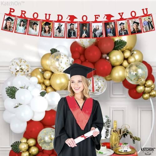 KatchOn, Felt Red Proud of You Graduation Ph Feet | Personalized Banner Holds 12 Pictures | Class of 2026 Decorations | Graduation Decorations 2026 | Proud Of You Banner