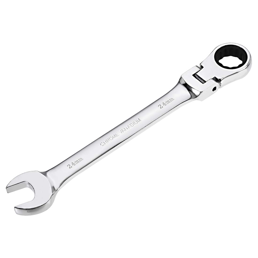 Clé à cliquet tête flexible 24 mm uxcell 72 dents métrique en Cr-V pour écrou