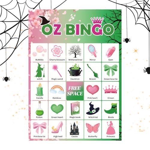 ETUCYNG Juego de Bingo Halloween,Tarjetas de Bingo Halloween para Fiestas - Juego Interactivo para Familia Escuela Viajes Reuniones Interior Exterior Lugares
