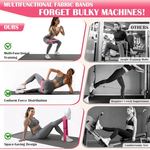 Image of KUTIZE Ankle Resistance Bands with Cuffs & Fabric Resistance Bands Set - Legs & Glutes Workout Equipment for Women & Men, Home Gym Heavy Exercise Bands for Hip, Yoga, Strength Training, Rehab, Pilates