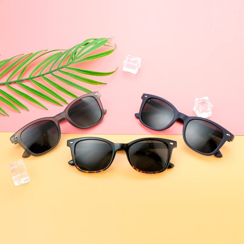 Image of Sunglasses Vintage Square for Men and Women Protection Outdoor Shades 1 Pack (Tortoise,No Magnification)