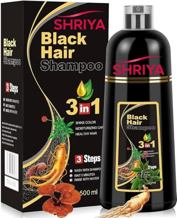 Buy 3-in-1 Black Hair Shampoo, Natural Hair Colour Treatment, 500