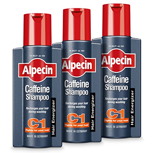 Alpecin Caffeine Shampoo C1 250 ml (Pack of 3) | Against Thinning Hair | For Stronger and Thicker Hair | Natural Hair Growth for Men | Hair Care Made in Germany