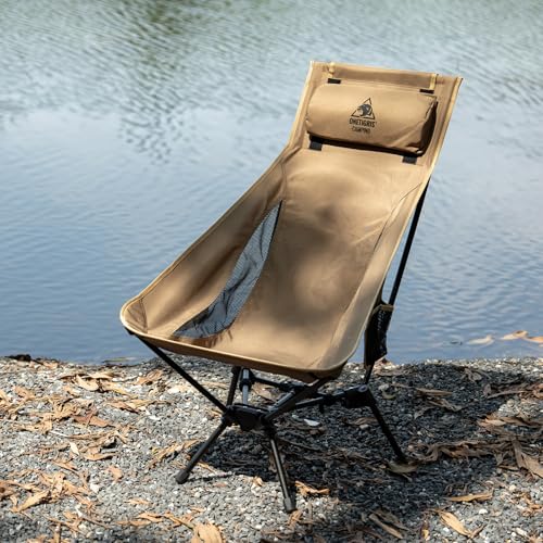 Image of ONETIGRIS Tigerblade High Back Camping Chair with Pillow Design, Comfortable Widened Seat Folding Chair
