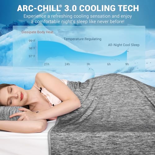 Elegear Revolutionary Cooling Blanket Twin, Absorbs Heat to Keep Body Cool for Night Sweats, Arc-Chill3.0 Cool Fiber Q-Max>0.5 for Hot Sleepers, Lightweight Summer Cold Blankets for Sleeping 59" x 79"
