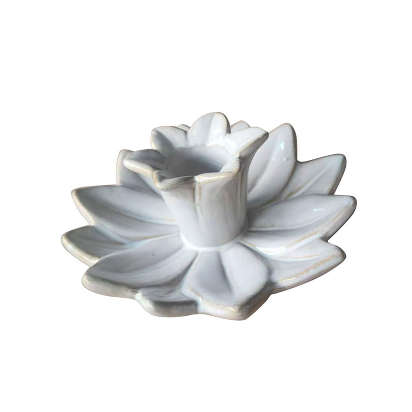 Shntig Artistic Ceramics Candlestick Holders with Smooth Surfaces for Dining Table Fireplaces and Shelf Decoration Ceramic Tray