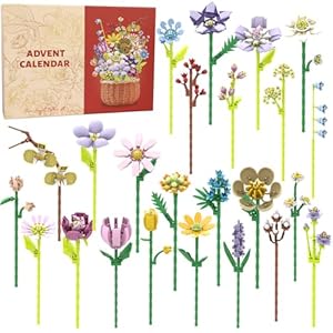 2025 christmas advent calendar christmas 24 large building bricks flower party gift suitable for children's party christmas gift suitable for boys and girls