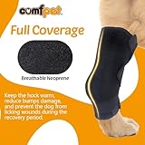 COMFPET Hundehalsbandage für hintere Sprunggelenk, Hund Bein Unterstützung Wrap mit Metall-Streifen, Hinterbein Wrap Protector, Hund Bein Joint Sleeve, Hund Verstauchungen zu verhindern-M (5'-7')