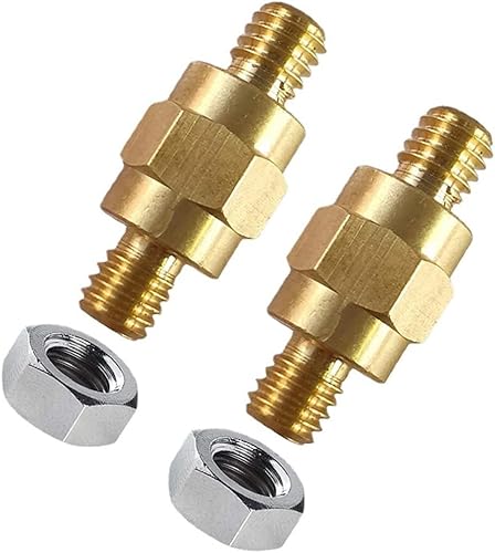 Miniatura 5 de BESULEN 4 terminales de batería de poste lateral, conector de perno de cobre de 3/8 pulgadas a 16, tornillos extensores de latón macizo para batería