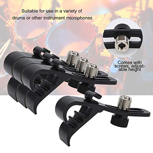 4 Pieces Professional Drum Microphone Clips, Adjustable Shockproof Rim Clamp Mount Holder, Musical Instrument Accessories - Image 2