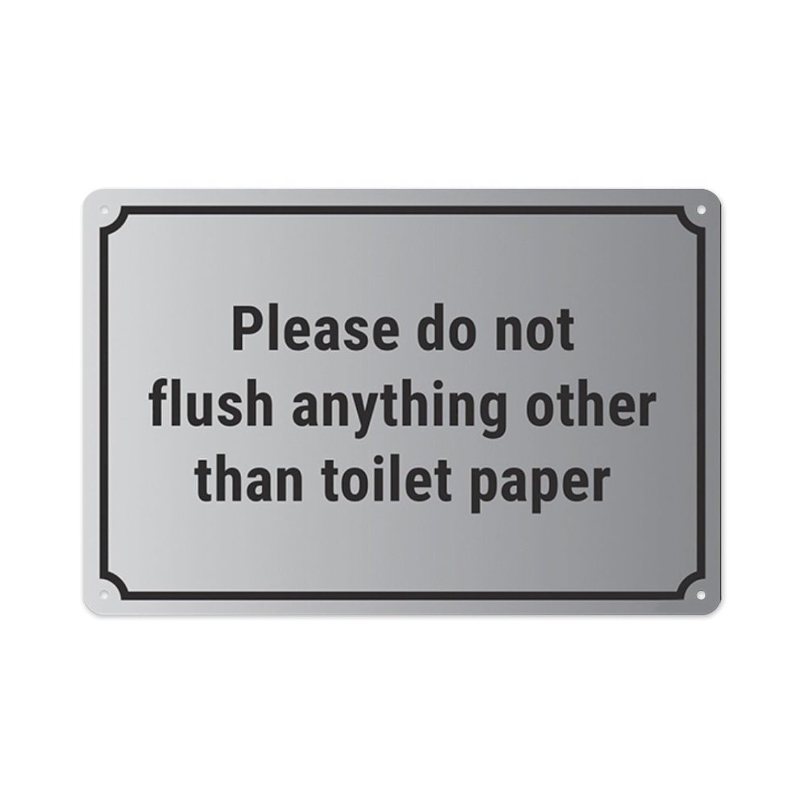 peiyeety Please DoFlush Anything Other Than Toilet Paper Aluminum Tin Warning Signs For Home Outdoor Garden 12X16 Inches
