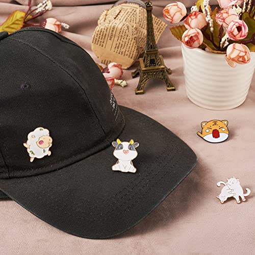 Image of Cheriswelry 20Pcs Alloy Animal Enamel Brooch Pins Cartoon Cute Lion Tiger Rabbit Dog Pins Badge 24-30mm for Clothes Jacket Coat Bags Backpack Hats Scarf Decoration