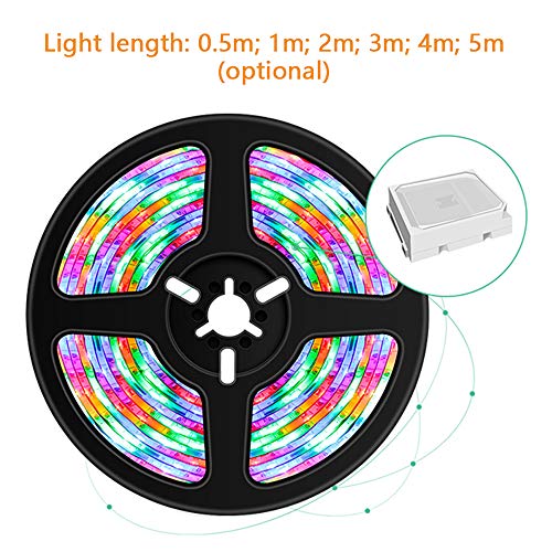 Andoer Tiras de LEDs coloridos RGB reguláveis ​​por USB com controle remoto IR 16 cores e 4 modos de