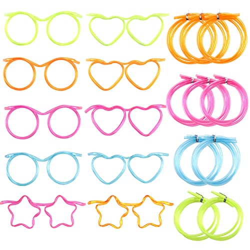 Cannucce di plastica riutilizzabili che cambiano colore, set di 24, multicolore, ecologico e senza BPA - Made in USA