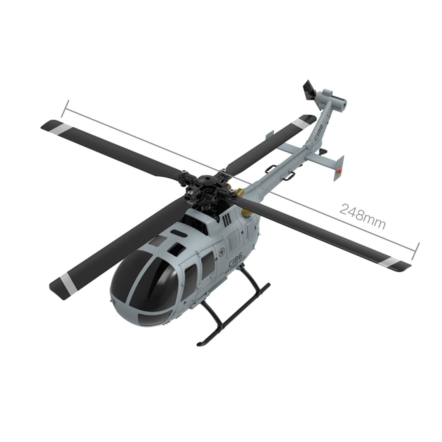 TOUCAN RC HOBBY RC ERA 1/48 C186 Plastica, 2,4 GHz, Elicottero telecomandato, batteria 7,4 V, atenità elevata, design resistente agli urti, manovre per hobby