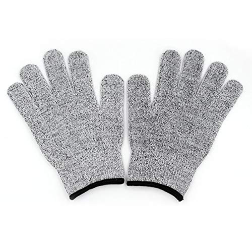 BIYI One Pair/Set Durable Use Working Safety Gloves Cut-Resistant Anti Abrasion Level 5 Kitchen Cutting Anti Cut Gloves (Gray)(L)