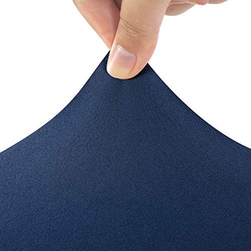 Image of Peomeise 4FT Spandex Table Cover Rectangular Stretch Spandex Tablecloth (Navy,4FT)