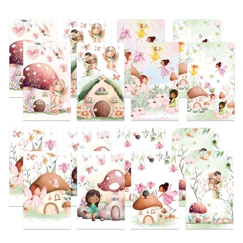 24 Pcs Mini Fairy Notepads Forest Wing Angel Small Notepads Tie Dye Spiral Pocket Notebook Fun Coil Mini Notepad Woodland Birthday Party Supplies 8 Styles