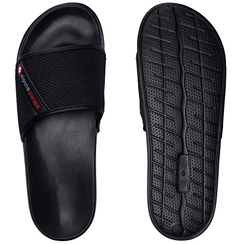 Alpine Swiss Athletic Slides For Men | Flip Flop Sandals House Shoes Slippers For Men | Comfortable Lightweight & Water Friendly | Casual Open Toe Slides4